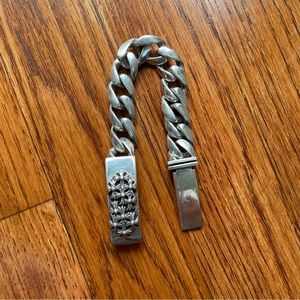 Chrome Hearts cemetery cross id bracelet
